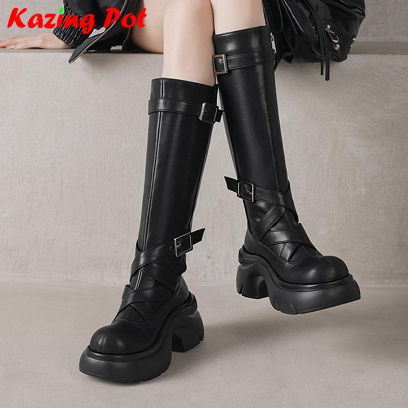 Riding Boot Short - 크레이징 팟 카우 스플릿 스킨 라운드