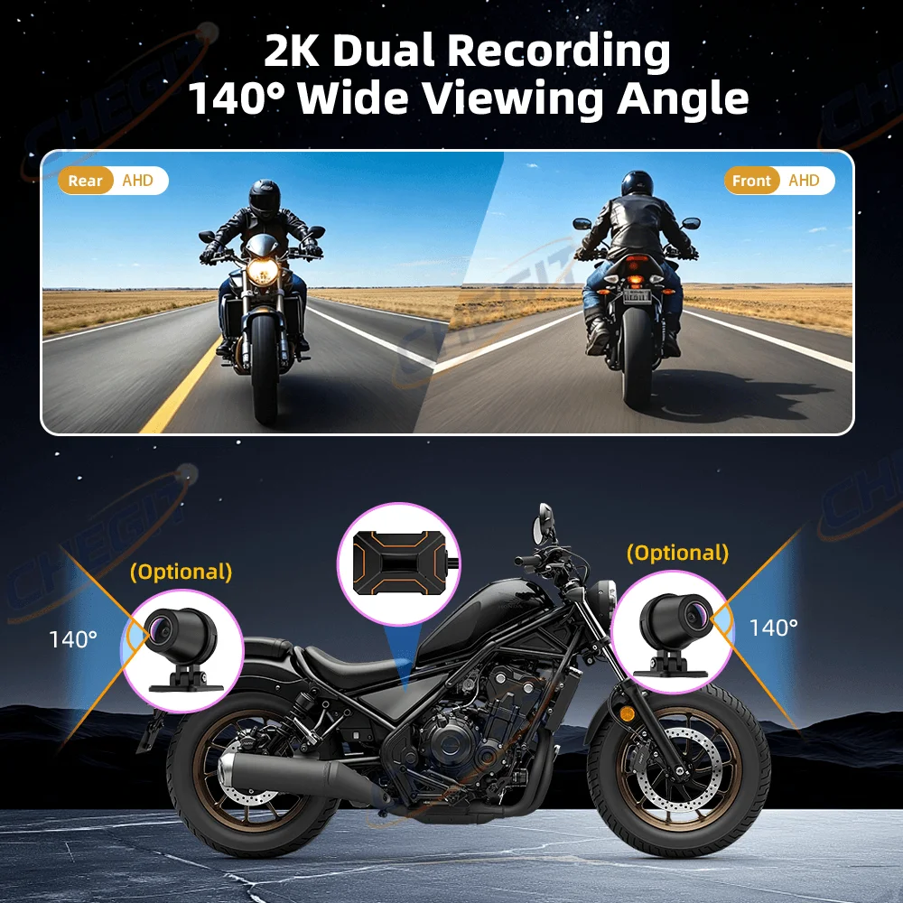 IP66 방수 오토바이 비디오 카메라 듀얼 2K/108 - Motorcycle Gear Video 리뷰 및 가격
