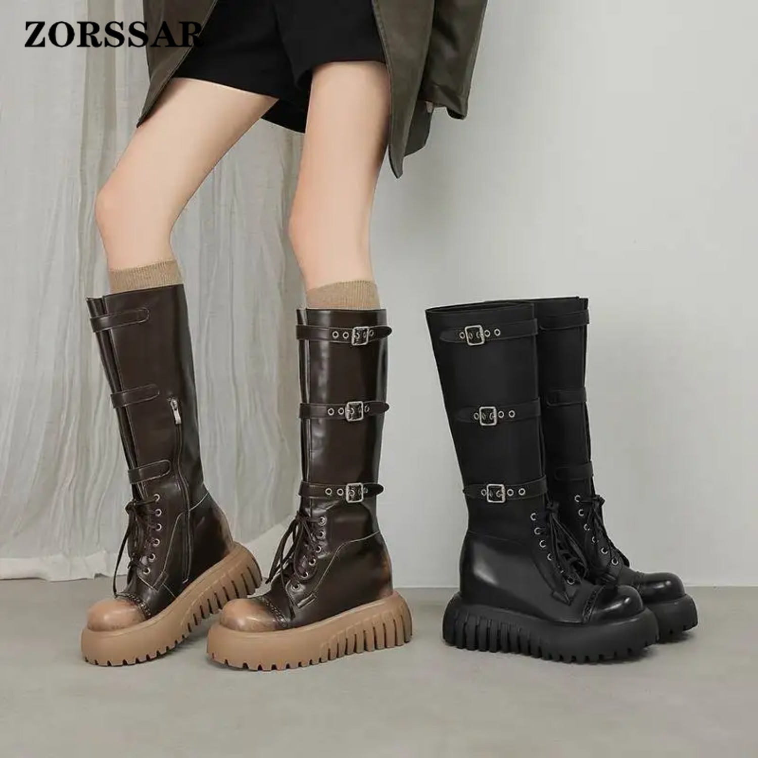 2027 소가죽 스플릿 스킨 라운드 토 두꺼운 밑창 지 - Riding Boot Short 리뷰 및 가격