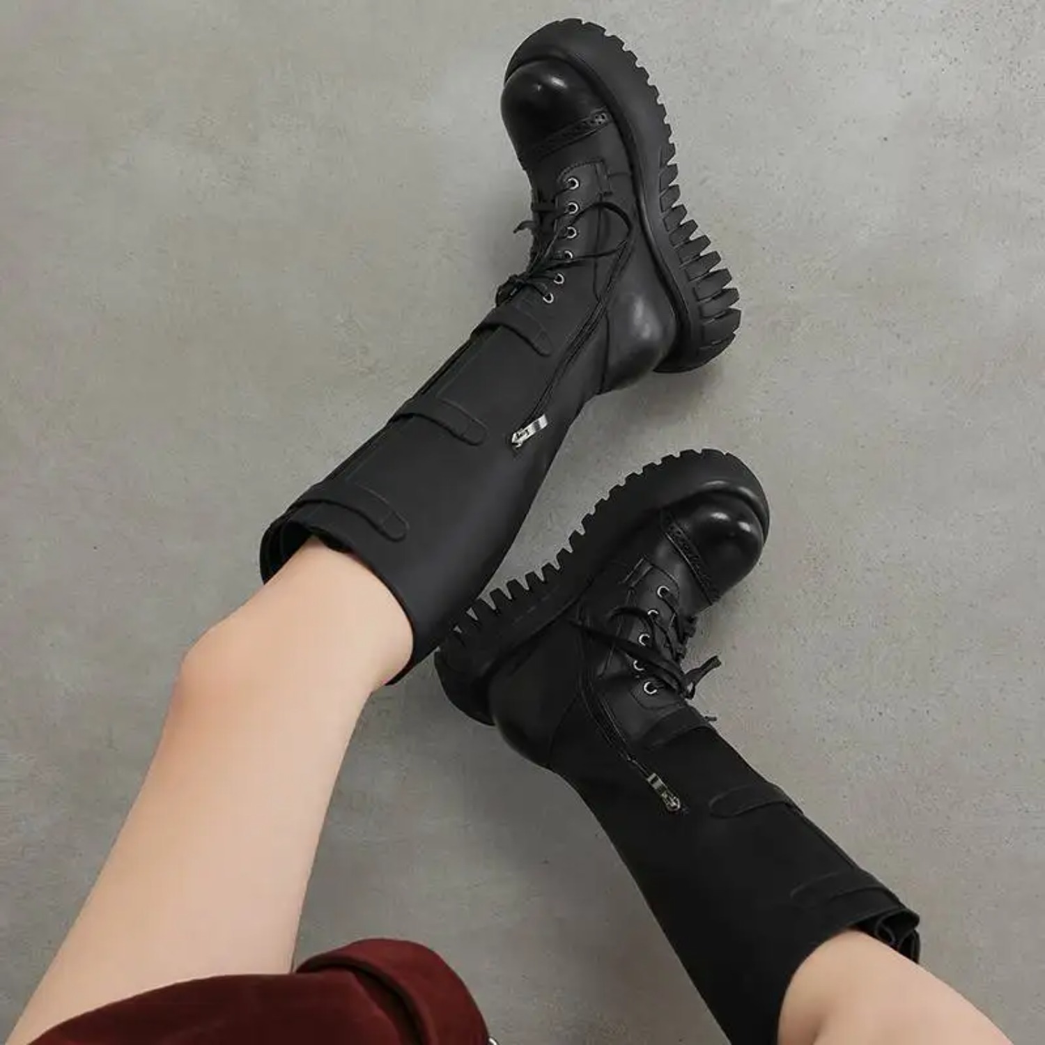 2027 소가죽 스플릿 스킨 라운드 토 두꺼운 밑창 지 - Riding Boot Short 리뷰 및 가격