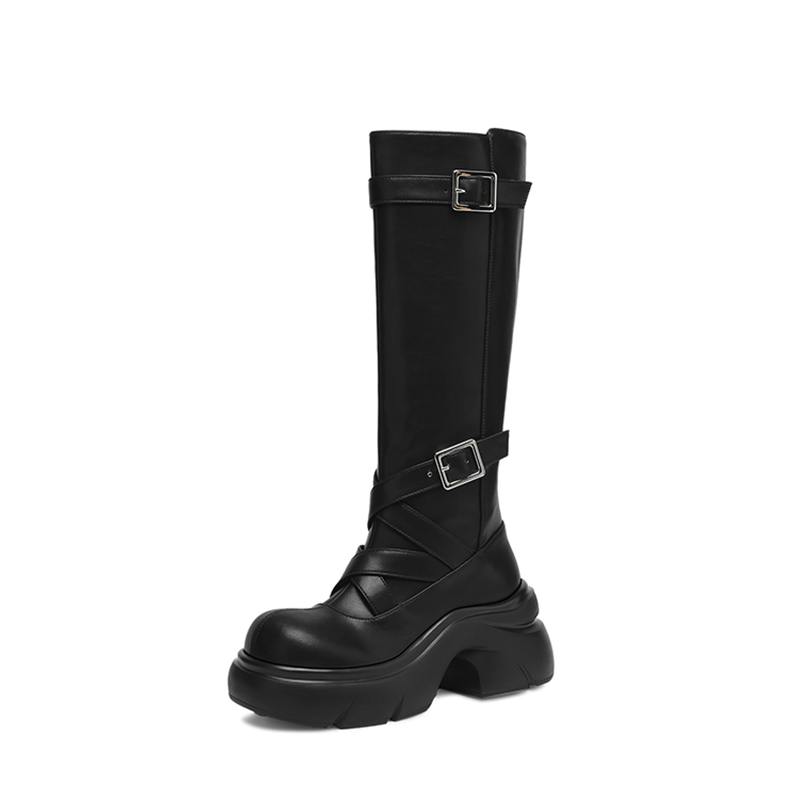 크레이징 팟 카우 스플릿 스킨 라운드 토 두꺼운 밑창  - Riding Boot Short 리뷰 및 가격