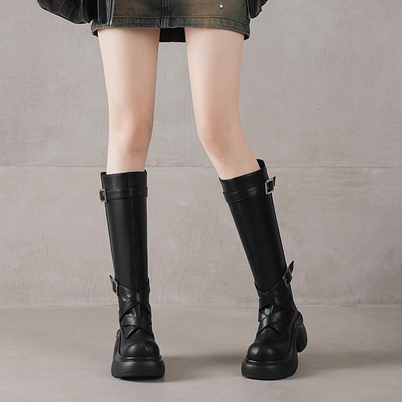 크레이징 팟 카우 스플릿 스킨 라운드 토 두꺼운 밑창  - Riding Boot Short 리뷰 및 가격